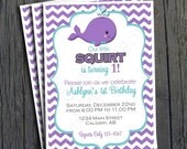 Nautical Whale Birthday Invitation - FREE Thank You Card included Il_170x135