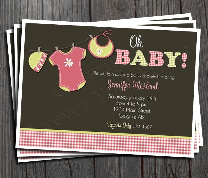 Baby Girl Shower Invitation - FREE Thank You Card Included Il_570xn