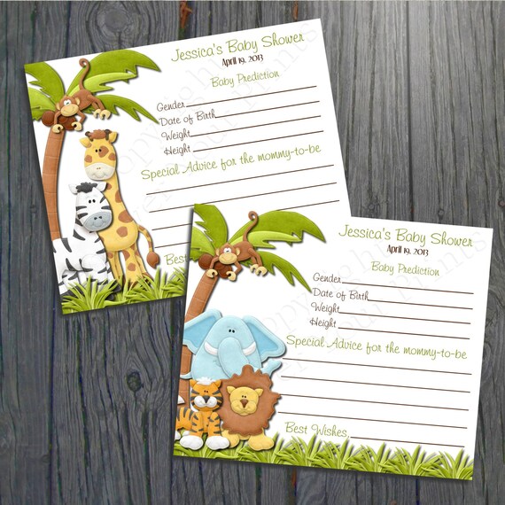 Baby Shower Advice Cards - Jungle Theme Baby Shower - DIY - 2 DESIGNS Il_570xn