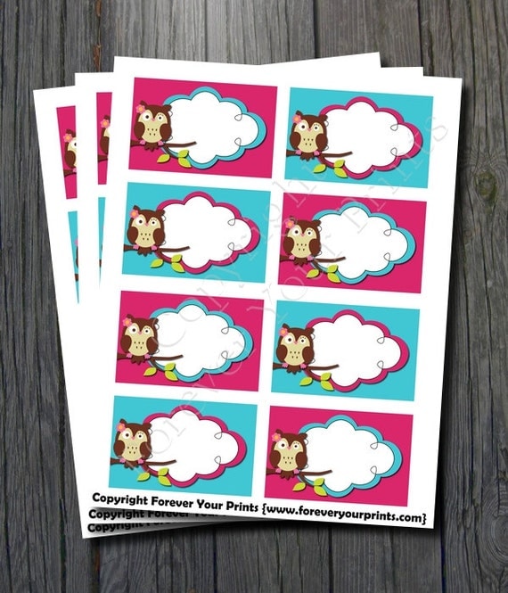 Owl Party Buffet Table Cards - INSTANT DOWNLOAD Il_570xn