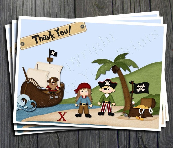 Pirate Thank You Card - Printable Design Il_570xn