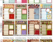Annual Menu Planner COLLECTION - Printable INSTANT DOWNLOAD