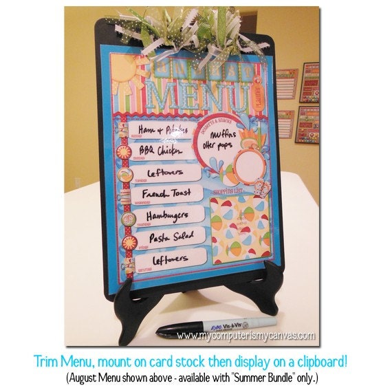 Weekly Menu Planners SPRING Bundle - Printable INSTANT DOWNLOAD