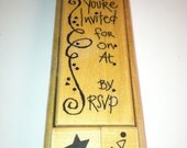 Graduation 4 pc wood mounted rubber stamp set-stampendous-IOB-invitation-2006-NEW