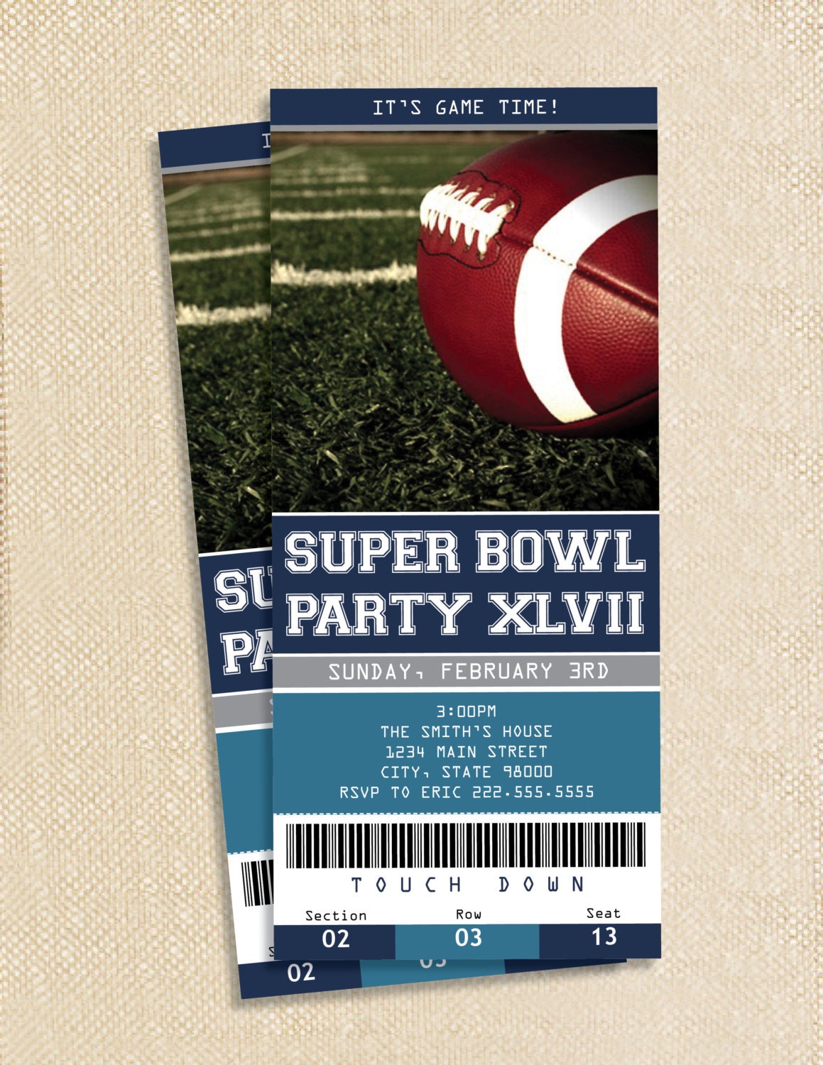 Super bowl invitations - digital file Il_570xn