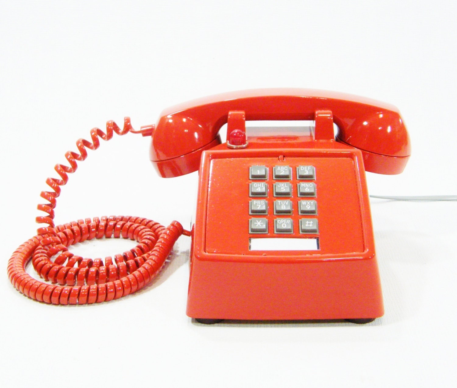 Vintage Hotel Phone ORANGE Upcycled push button telephone