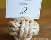 10 Monkey Fist Knots with FREE Printable Place Cards--Card Holders, Vase Fillers, Wedding Decoration