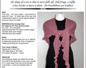 Knitting Pattern PDF Birdwing Ruffled Shawl Many Gauges Any Yarn