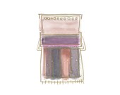 Watercolor Painting - original abstract fine art - illustration - tribal scifi - southwest - muted desert pastels - metallic gold - neutral