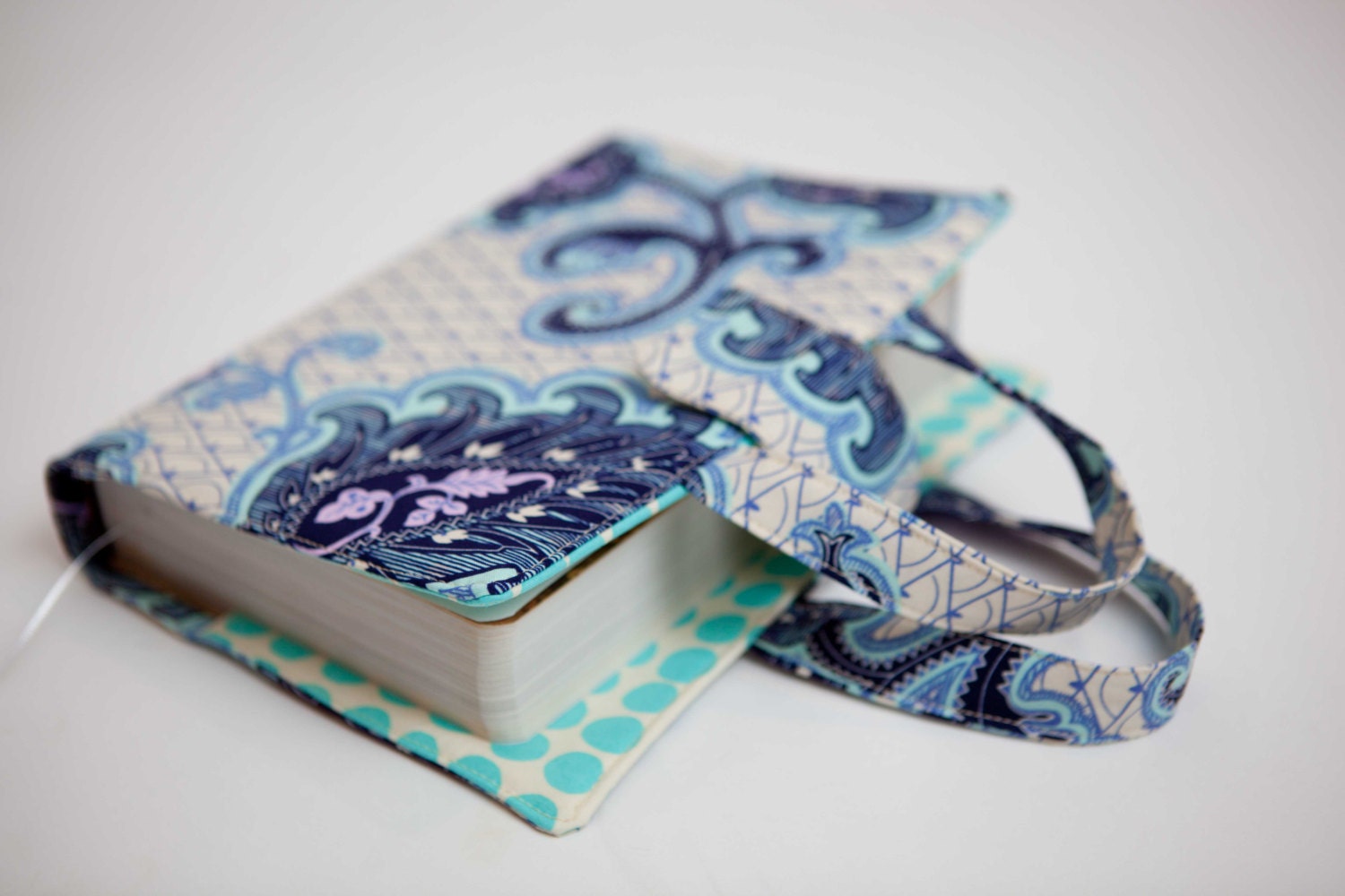 Bible Cover, Fabric Bible Book Cover, Book Cover- Amy Bulter Ivory Arabesque