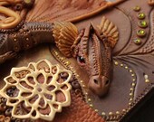 DISPLAY/ CUSTOM order -  dragon Journal- secret diary- sketchbook- polymer clay - fantasy steampunk gothic lolita blank OOAK