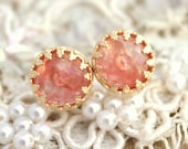 Elizabeth peach petite royal - post stud Earrings vintage and Elegant style