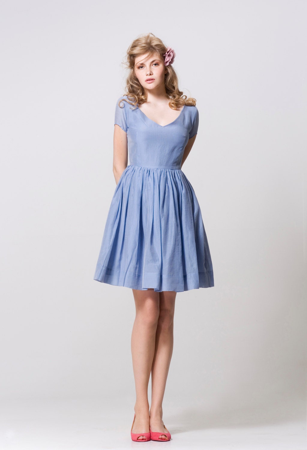 Blue Cotton Dress by Mrs Pomeranz