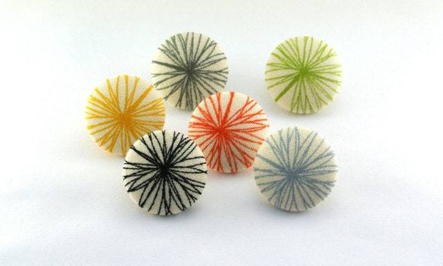 Tacks / Pushpin / Comma Zen Chic  / Magnet /  Fabric Covered Button Thumbtacks Spiral 80