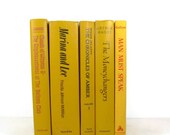 Yellow Mustard Collection Vintage Decorative  Books for Wedding Decor Home Decor Photography Prop