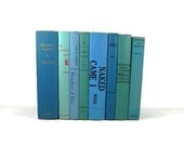 Ocean Blue and Green  Vintage   Books for Vintage Photo Props, Vintage Home Decor and Wedding Decor