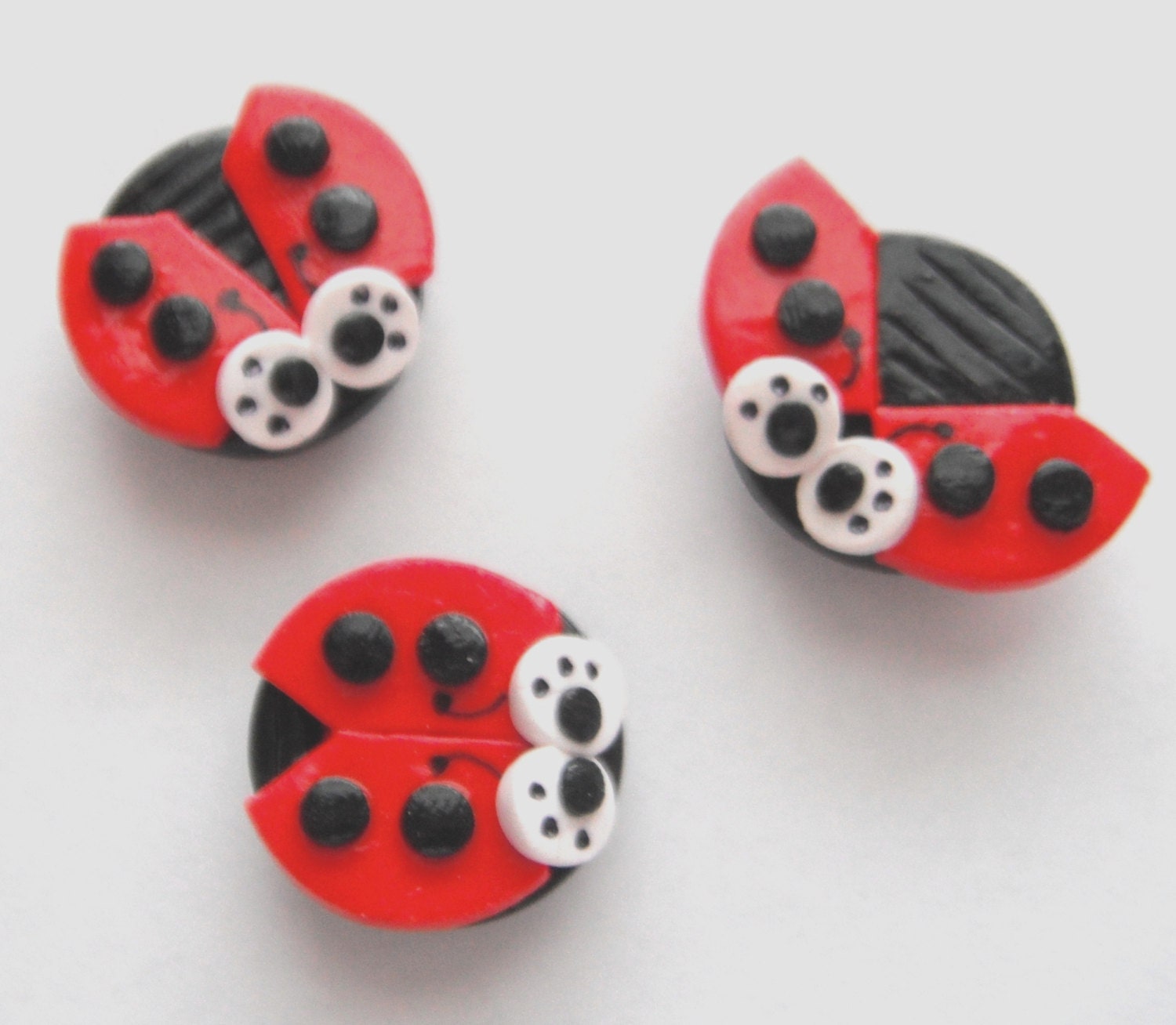 Magnets Ladybugs handmade polymer clay magnets ( 3 ) - digitsdesigns