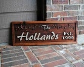 Family Established Date, Carved Wood Sign - Custom, Personalized with Wedding or Anniversary Year