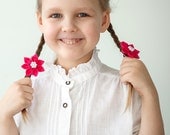 Hot pink girl flower hair clip - Children spring  hair accessories