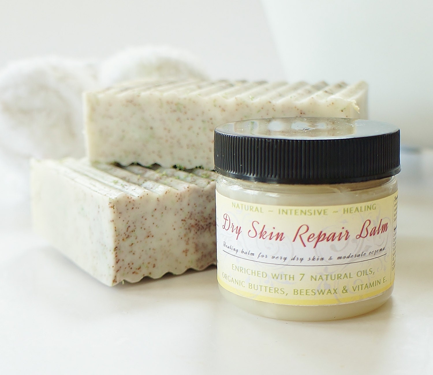 PEDICURE FOOT REPAIR Set - Pedi Soap & Dry Skin Repair Balm - feet, handmade, scented, heel balm