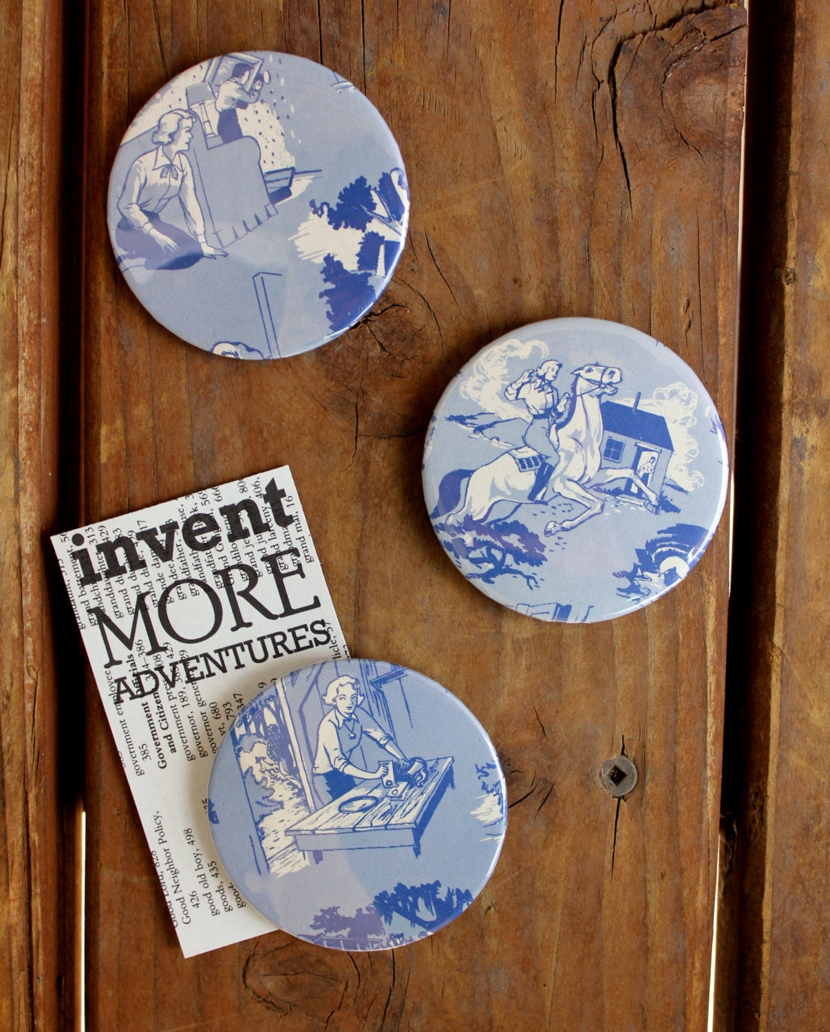 Nancy Drew Circle Magnets- Set of 3