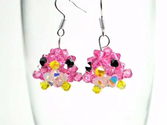 Beaded Bird Earrings