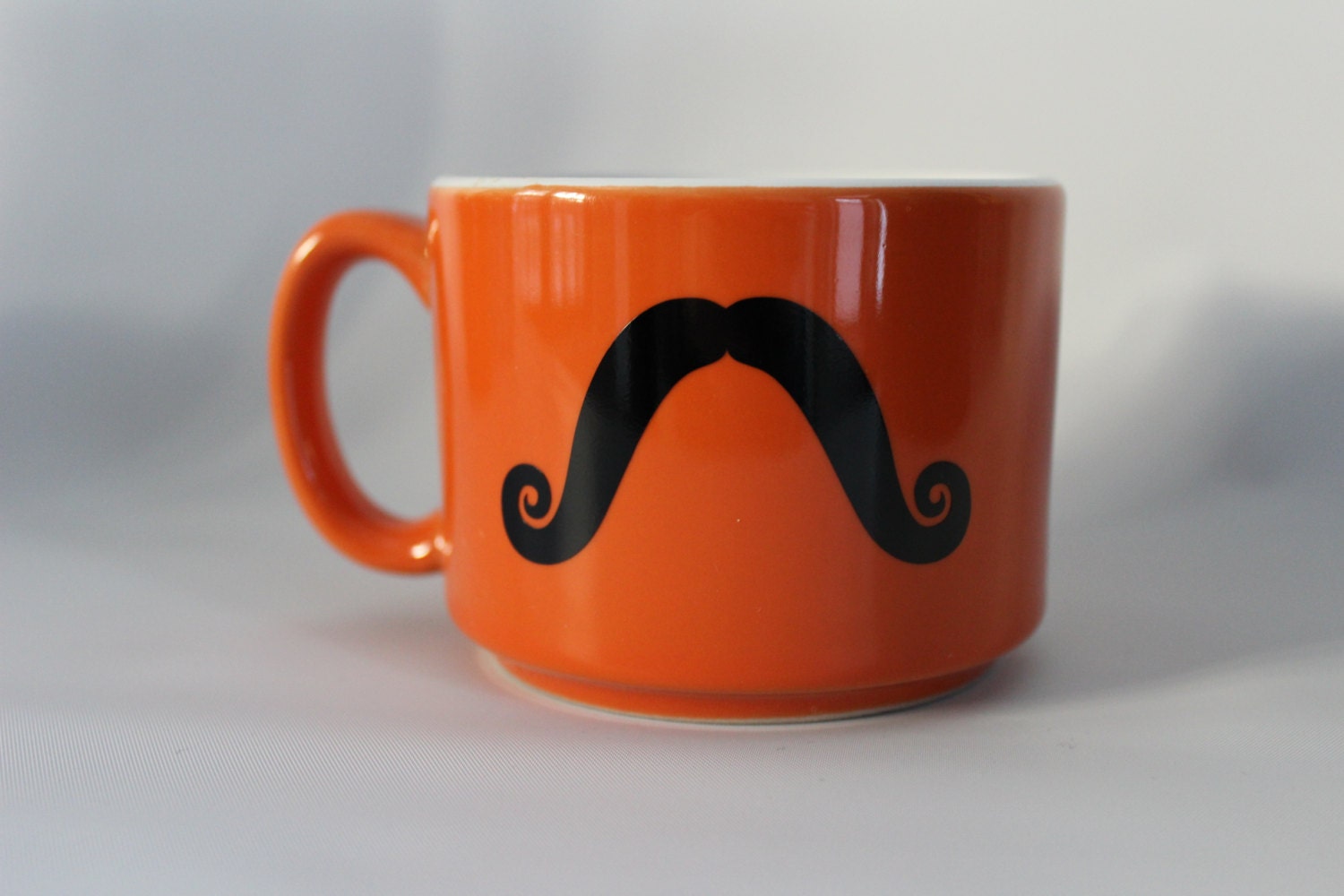 Orange Moustache Stackable Mug