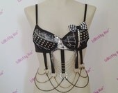 Lady Gaga " Bad Romance " inspired - steampunk studded bra with chains