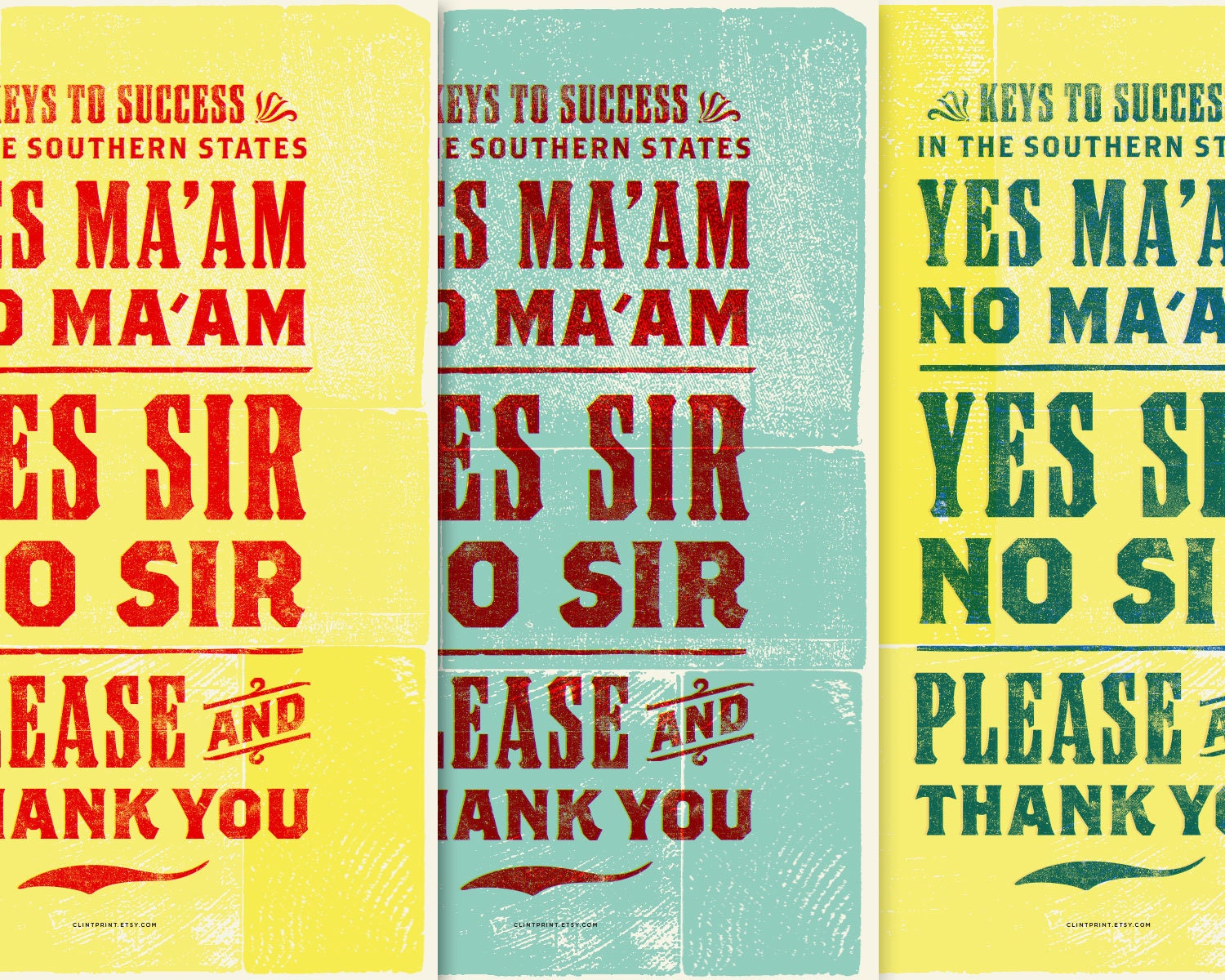 Pick Your Color, Southern Manners - Poster