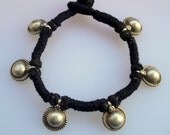 vintage antique tribal old silver beads bracelet bangle cuff bellydance jewelry