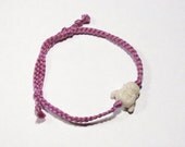 Laughing Buddha Bracelet ( White / Purple )