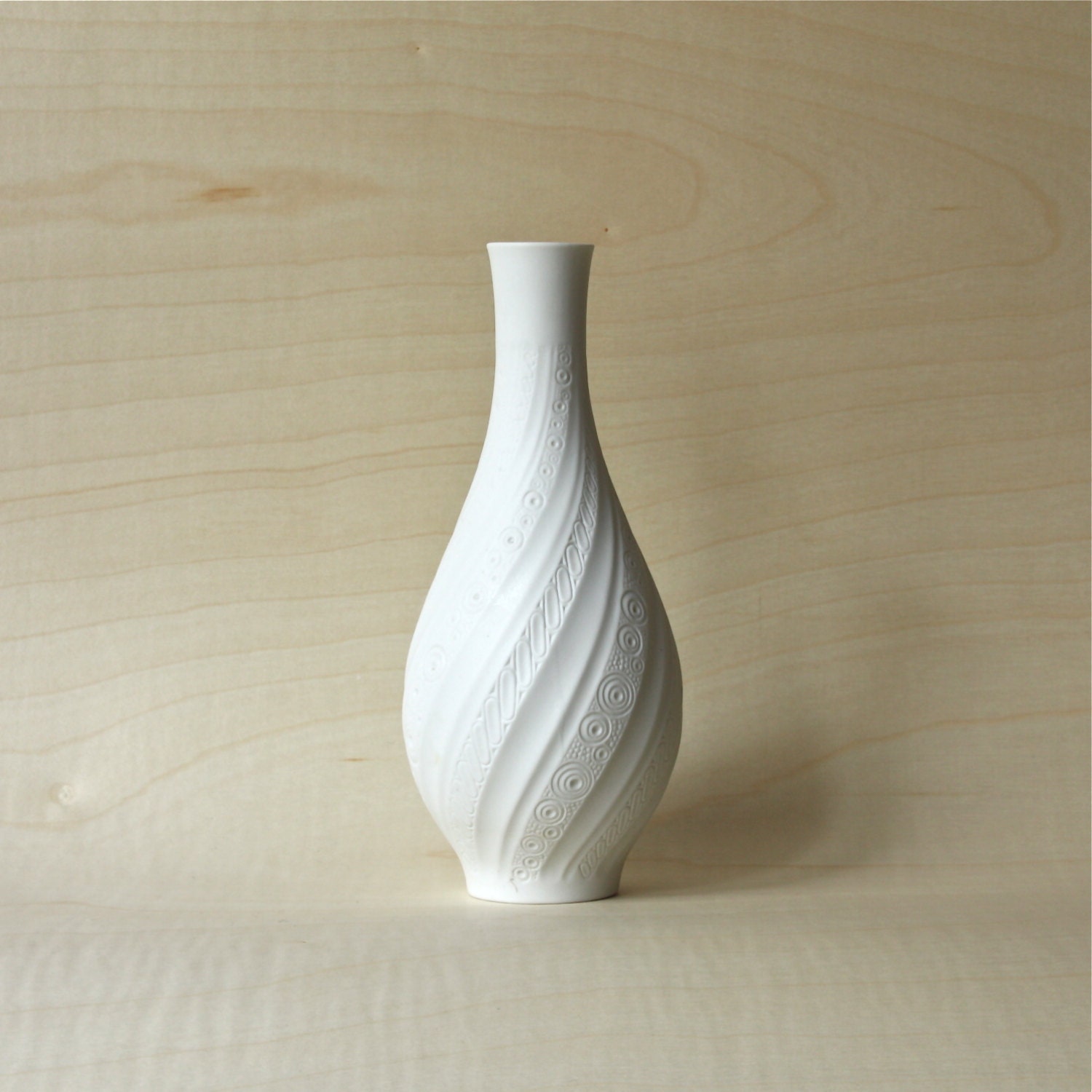 Vintage White Matte Porcelain Vase German Vase by Kaiser