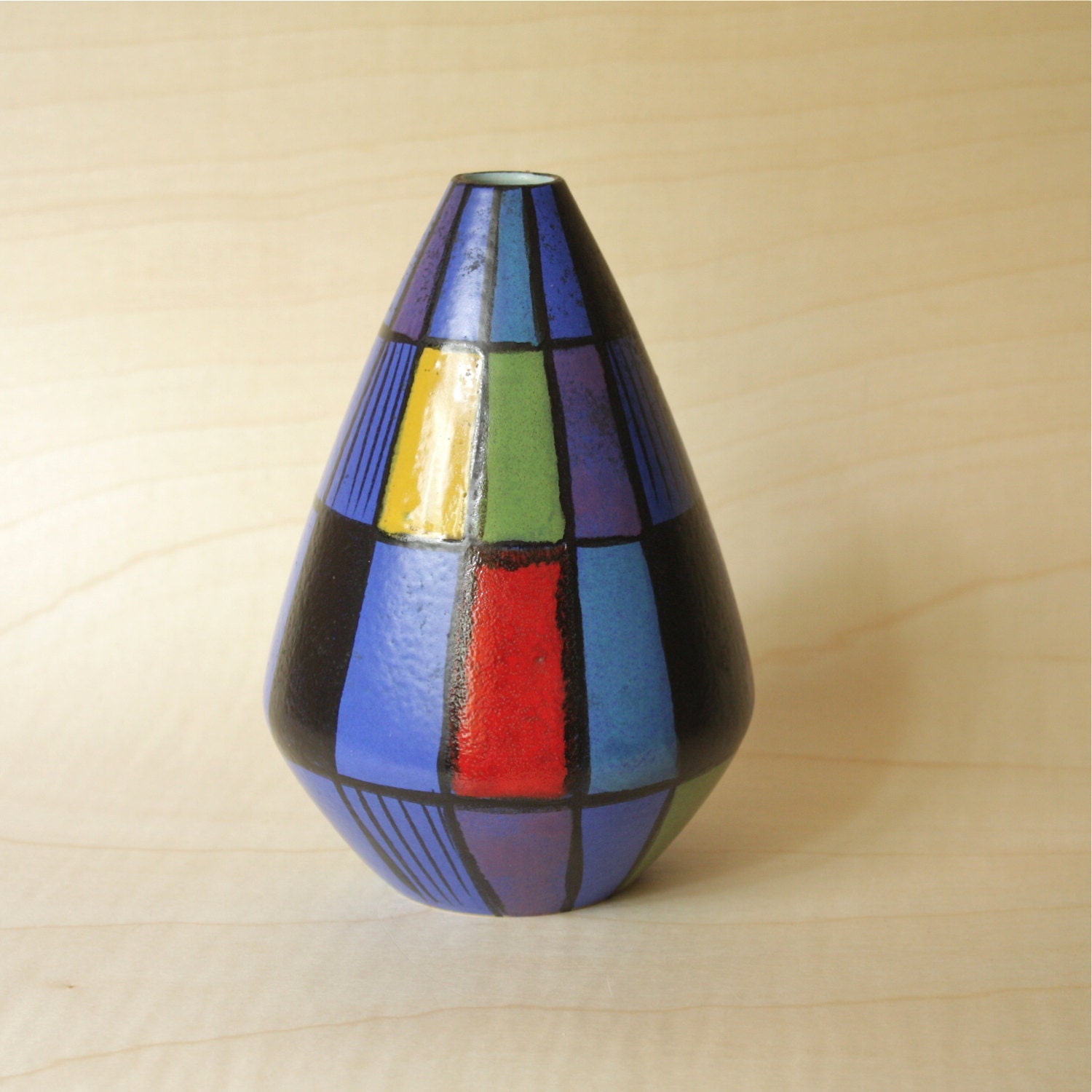 Mid Century Modern West German Pottery Bay Keramik Vase Reims Dekor by Bodo Mans