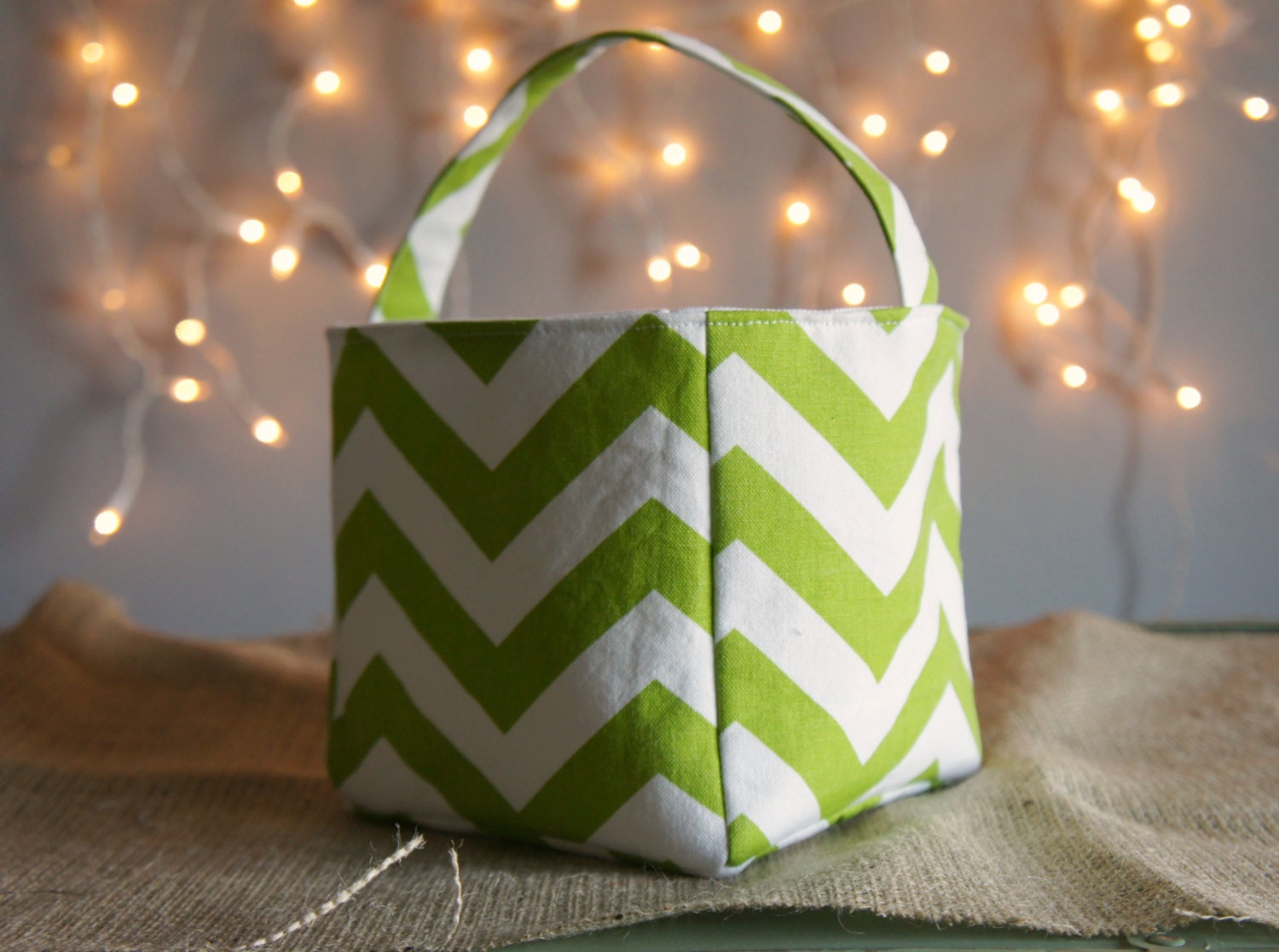 Green Chevron Pepper Mini Tote