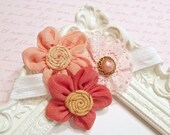 Shabby Headband - Chiffon Flower Headband - Baby Headband