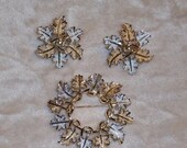 Vintage Sarah Coventry Brooch Earrings Leaves Garland Set