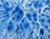 Blue Batik Pyramidal Neurons - original watercolor of brain cells