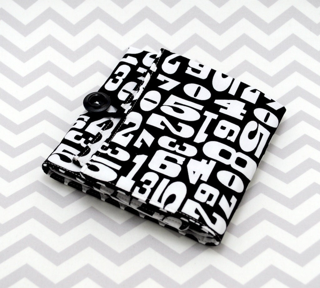 Interchangeable Knitting Needle Roll - Black and White Polka Dots and Numbers