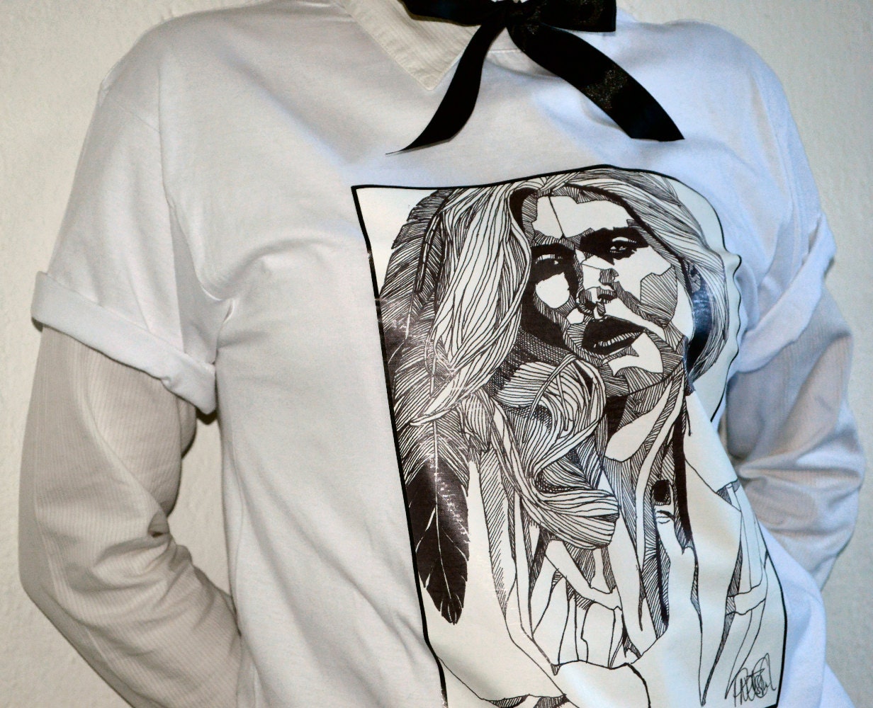 T-Shirt - B&W Fashion Illustration - 'Feather' by Paul Nelson-Esch