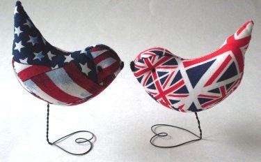 Wedding Cake Topper Love Birds Brittish Meets American Decorations,Showers,Gifts