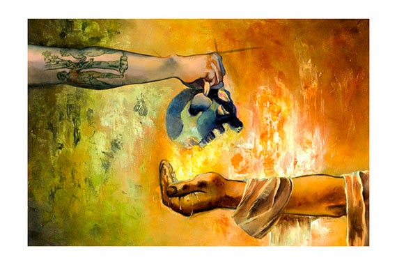Exchange- Death for Life, Signed Postcard Art Print