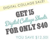 Buy FIFTEEN (15) Digital Collage Sheets for 40 and save 12.5 bucks - Holiday Sale
