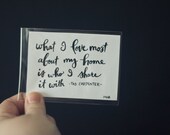 ATC, ACEO, Artist Trading Card, Miniature Art, Home Quote, Love My Home, House Quote, Typography Original