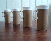 Mid century vintage Holt Howard Bronzik tall thin mugs circa 1962