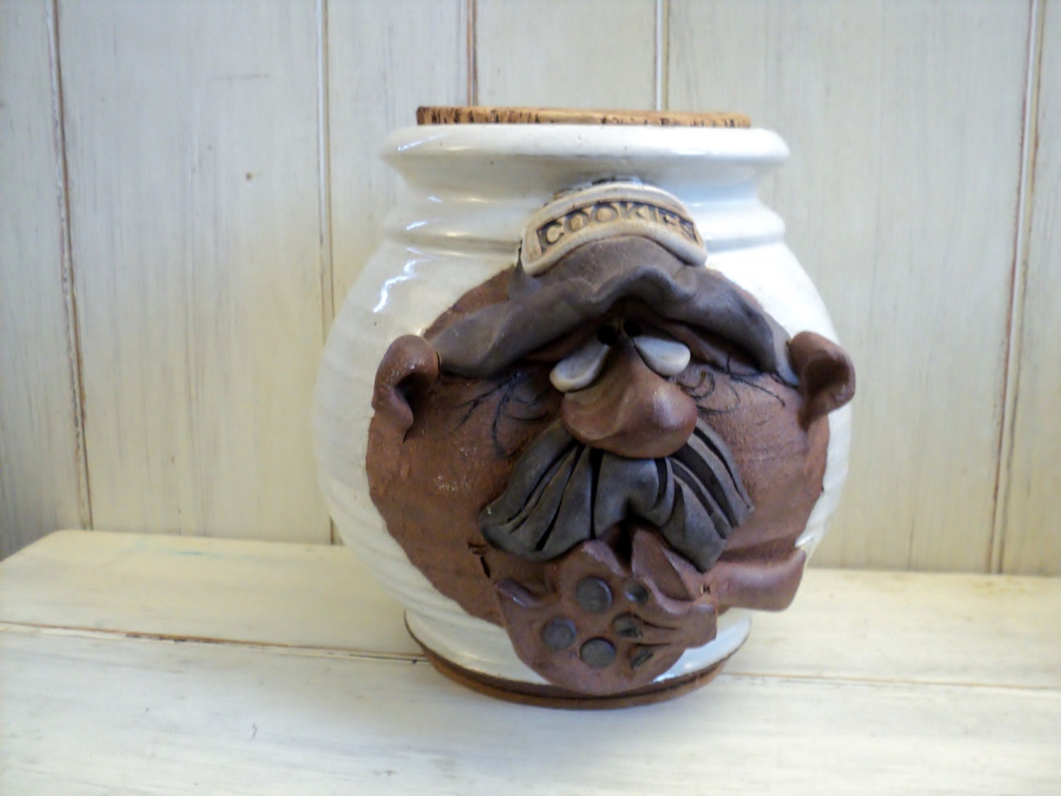 vintage Mahon Made large stoneware cookie jar ugly mug 1970s 1980s