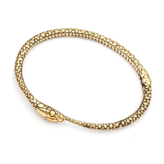Snake Bangle - Ouroborus - Snake Jewelry - Gold Snake Bangle