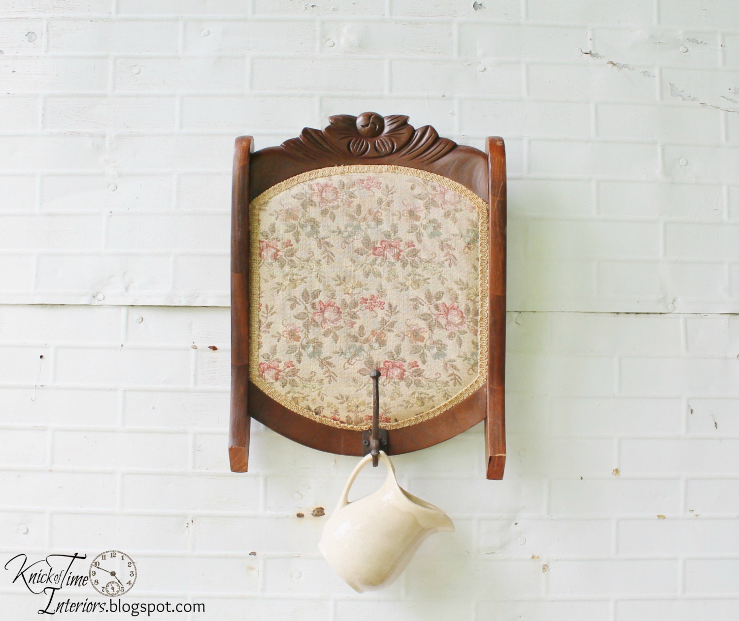Wooden Tapestry Coat Rack - Coat Hook, Wall Hook - Created from Vintage Rocking Chair