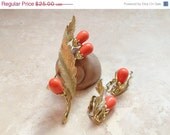 HOLIDAY SALE Vintage Sarah Coventry Bittersweet Brooch and Earring Set