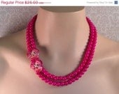 HOLIDAY SALE Pink Pansy Necklace