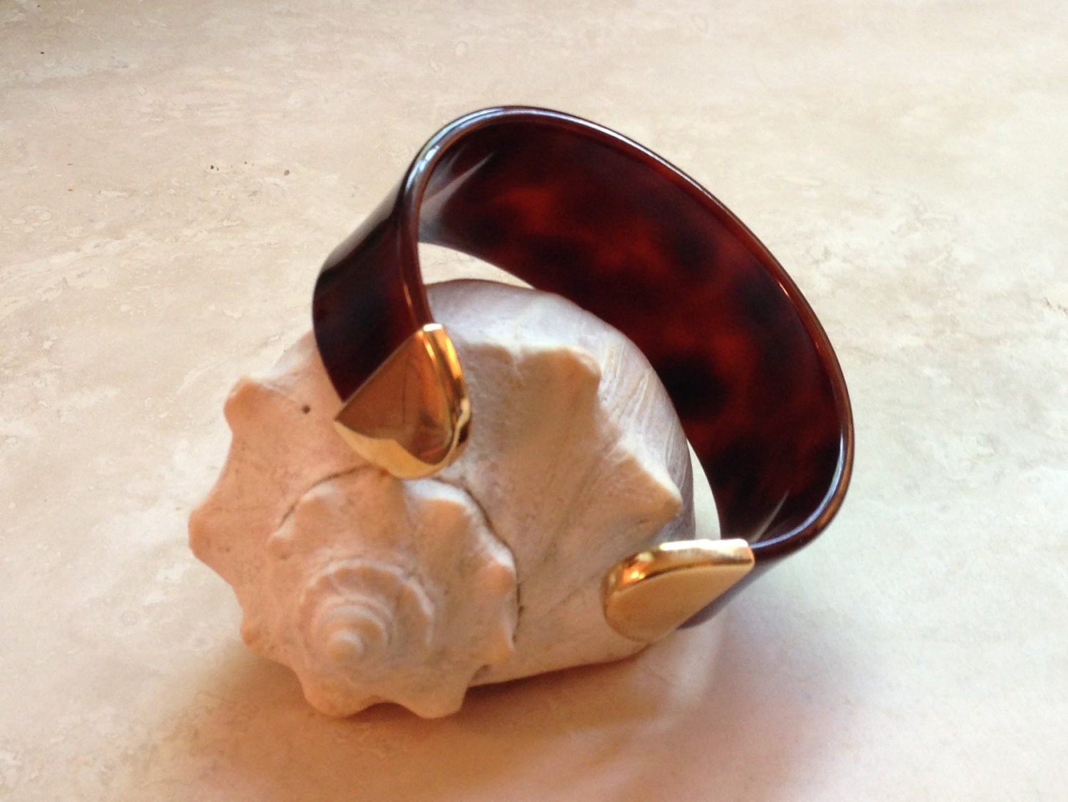 Vintage Tortoise Shell Bangle Bracelet